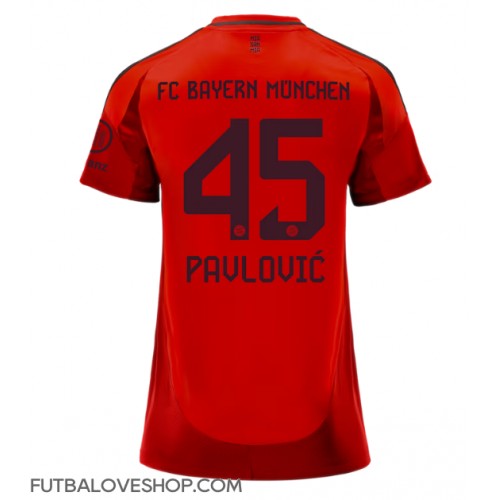 Dres Bayern Munich Aleksandar Pavlovic #45 Domáci pre Ženy 2024-25 Krátky Rukáv